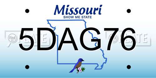 5DAG76 Missouri License Plate