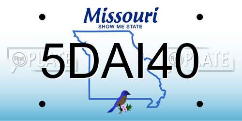 5DAI40 Missouri License Plate