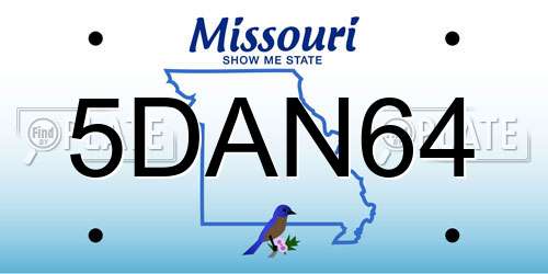 5DAN64 Missouri License Plate