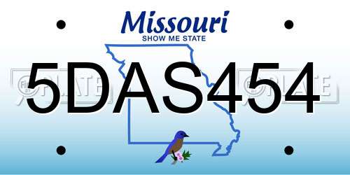 5DAS454 Missouri License Plate