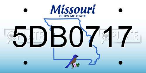 5DB0717 Missouri License Plate
