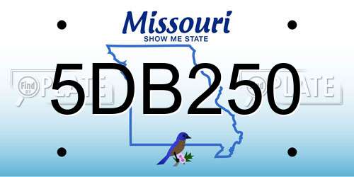 5DB250 Missouri License Plate