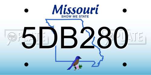 5DB280 Missouri License Plate