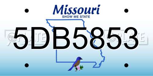 5DB5853 Missouri License Plate