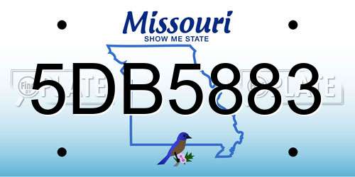 5DB5883 Missouri License Plate