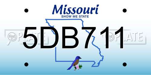 5DB711 Missouri License Plate