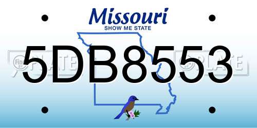 5DB8553 Missouri License Plate