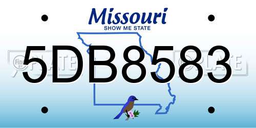 5DB8583 Missouri License Plate