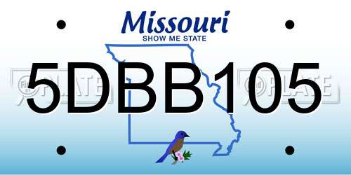 5DBB105 Missouri License Plate