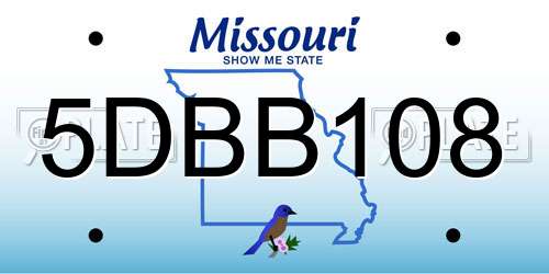 5DBB108 Missouri License Plate