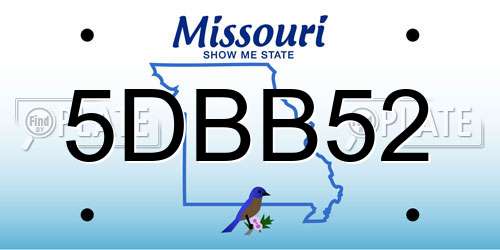 5DBB52 Missouri License Plate