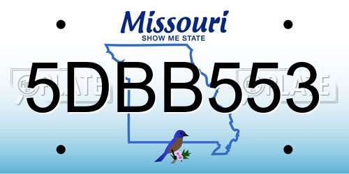 5DBB553 Missouri License Plate