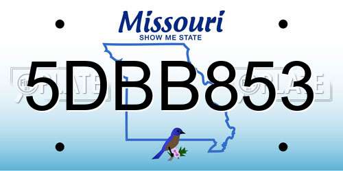 5DBB853 Missouri License Plate
