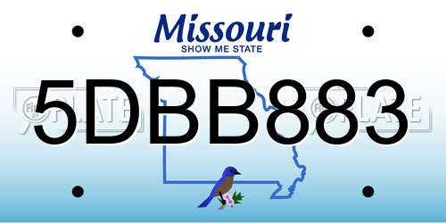 5DBB883 Missouri License Plate