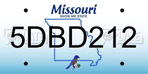 5DBD212 Missouri License Plate