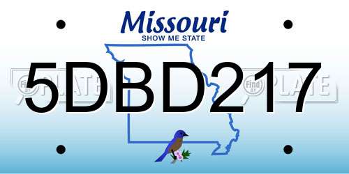 5DBD217 Missouri License Plate