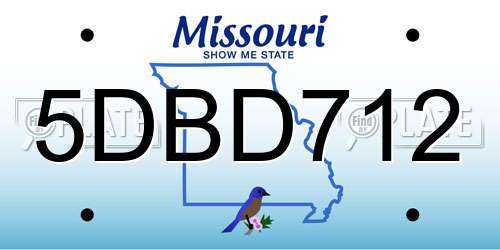 5DBD712 Missouri License Plate