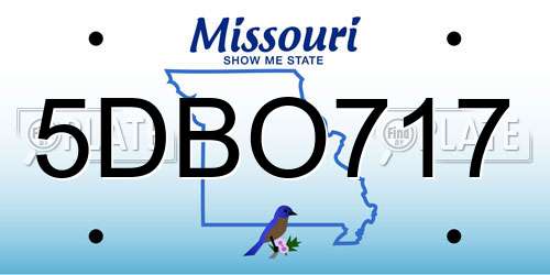 5DBO717 Missouri License Plate