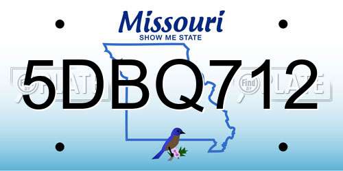 5DBQ712 Missouri License Plate