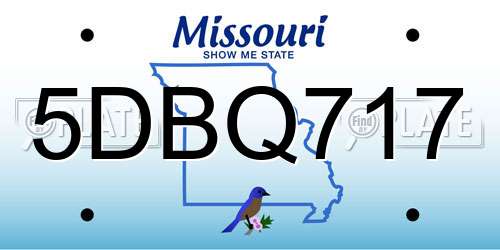5DBQ717 Missouri License Plate