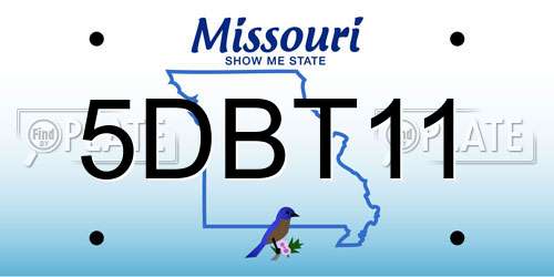 5DBT11 Missouri License Plate