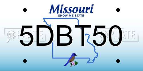 5DBT50 Missouri License Plate