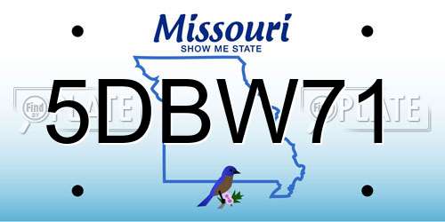 5DBW71 Missouri License Plate