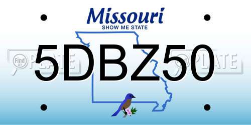 5DBZ50 Missouri License Plate