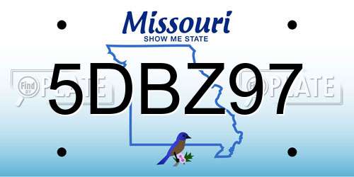 5DBZ97 Missouri License Plate
