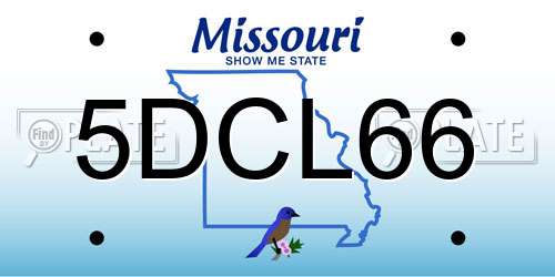 5DCL66 Missouri License Plate