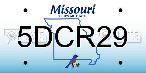 5DCR29 Missouri License Plate