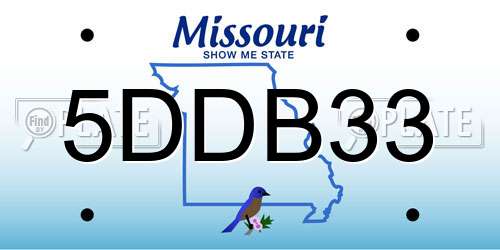 5DDB33 Missouri License Plate