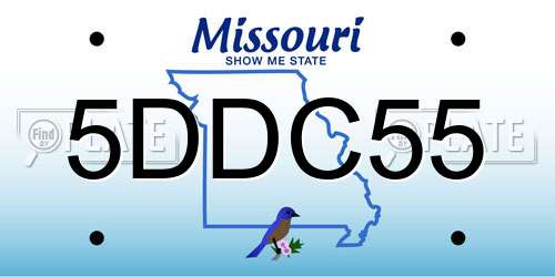 5DDC55 Missouri License Plate