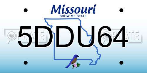 5DDU64 Missouri License Plate