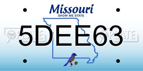5DEE63 Missouri License Plate