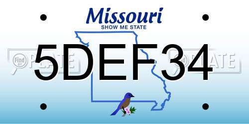 5DEF34 Missouri License Plate