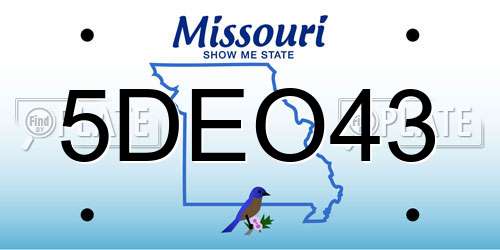 5DEO43 Missouri License Plate