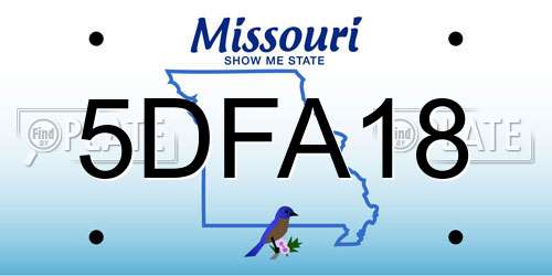 5DFA18 Missouri License Plate