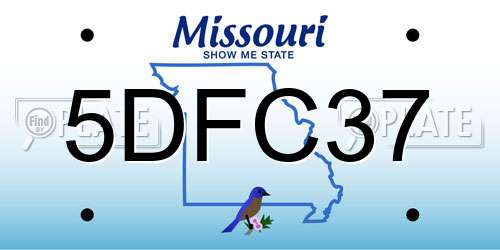 5DFC37 Missouri License Plate