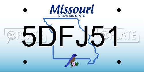 5DFJ51 Missouri License Plate