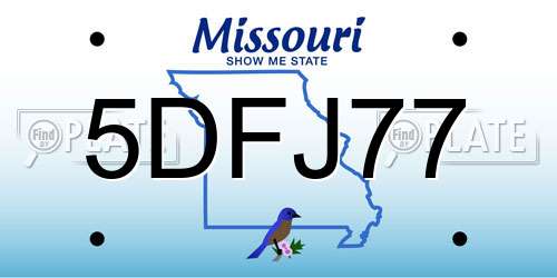 5DFJ77 Missouri License Plate