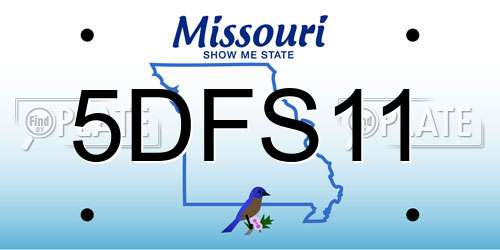 5DFS11 Missouri License Plate