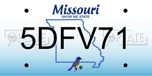 5DFV71 Missouri License Plate