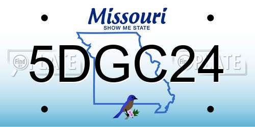 5DGC24 Missouri License Plate