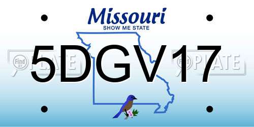 5DGV17 Missouri License Plate