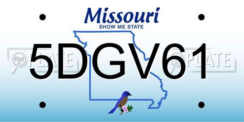 5DGV61 Missouri License Plate