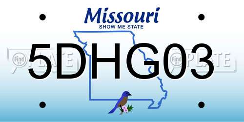 5DHG03 Missouri License Plate