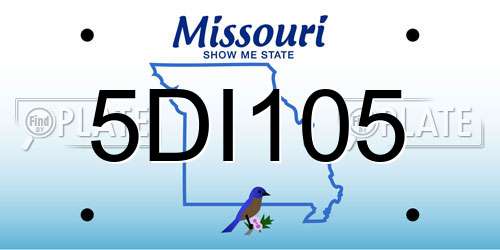 5DI105 Missouri License Plate