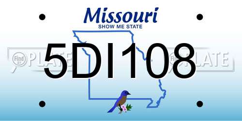 5DI108 Missouri License Plate