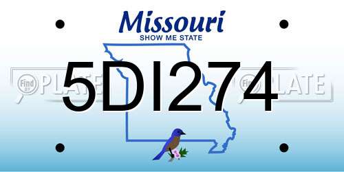 5DI274 Missouri License Plate